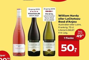 Kvickly William Hardy eller LaCheteau Rosé d'Anjou tilbud