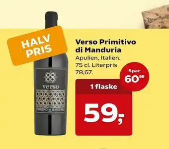 Kvickly Verso Primitivo di Manduria tilbud