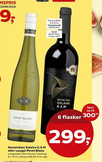 Kvickly Revolution Solaire G.S.M eller Laugel Pinot Blanc tilbud