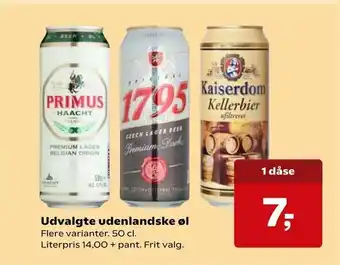 Kvickly Udvalgte udenlandske øl tilbud