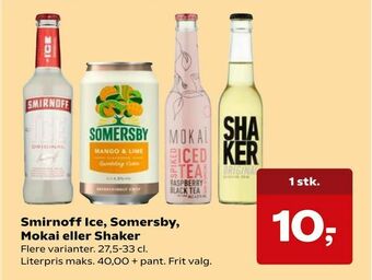 Kvickly Smirnoff Ice, Somersby, Mokai eller Shaker tilbud