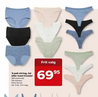 3-pak string, tai eller maxi trusser