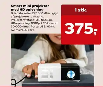Kvickly Smart mini projektor med HD opløsning tilbud