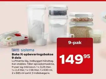 Kvickly Bake It opbevaringsbokse 9 dele tilbud
