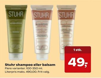 Kvickly Stuhr shampoo eller balsam tilbud