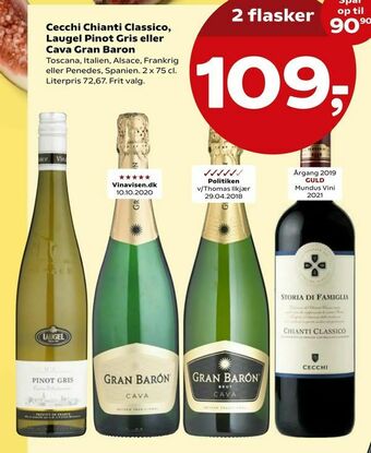 SuperBrugsen Cecchi Chianti Classico, Laugel Pinot Gris eller Cava Gran Baron tilbud