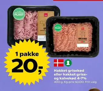 SuperBrugsen Hakket grisekød eller hakket grise og kalvekød 4-7% tilbud
