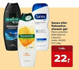 SuperBrugsen Sanex eller Palmolive shower gel tilbud