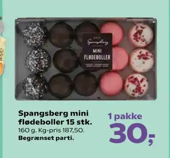 SuperBrugsen Spangsberg mini flødeboller 15 stk tilbud