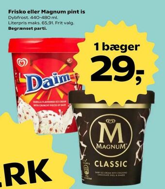 SuperBrugsen Frisko eller Magnum pint is tilbud