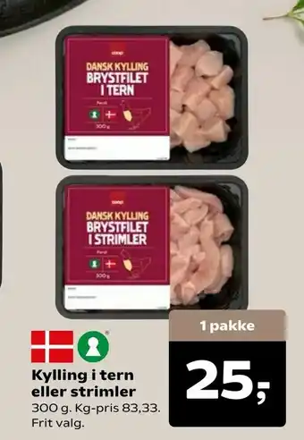 SuperBrugsen Kylling i tern eller strimler tilbud