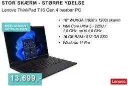 CBC Lenovo ThinkPad T16 Gen 4 bærbar PC tilbud