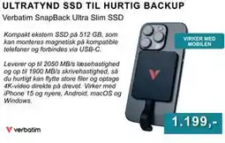 CBC Verbatim SnapBack Ultra Slim SSD tilbud