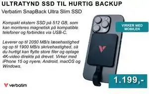 Verbatim SnapBack Ultra Slim SSD
