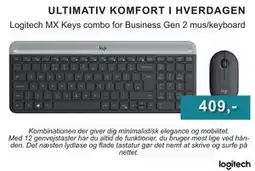 CBC Logitech MX Keys combo for Business Gen 2 mus/keyboard tilbud
