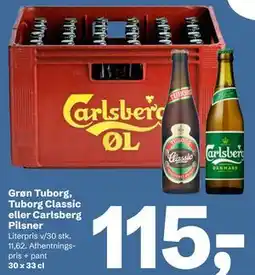Let-Køb Grøn Tuborg, Tuborg Classic eller Carlsberg Pilsner tilbud