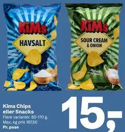 Let-Køb Kims Chips eller Snacks tilbud