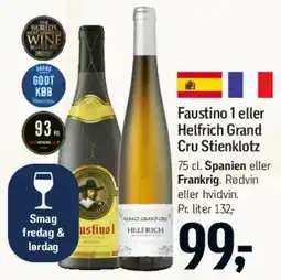Føtex Faustino 1 eller Helfrich Grand Cru Stienkoltz tilbud