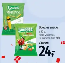 Føtex Goodies snacks (Veggie Sticks / Dino Puffs) tilbud