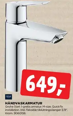 jem & fix HÅNDVASKARMATUR tilbud