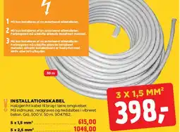 jem & fix Installationskabel 3 x 1,5 mm² tilbud