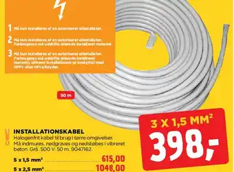 Installationskabel 3 x 1,5 mm²