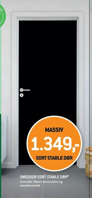 XL-BYG Swedoor sort stable dør* tilbud