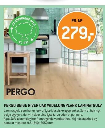 XL-BYG Pergo beige river oak widelongplank laminatgulv tilbud
