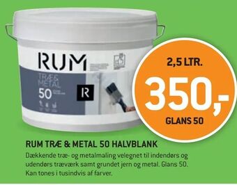 XL-BYG Rum træ & metal 50 halvblank tilbud
