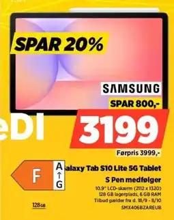 Power Samsung galaxy Tab S10 Lite 5G Tablet tilbud