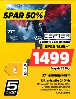 Power Cepter 27" gamingskærm tilbud