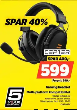 Power Cepter Gaming headset tilbud