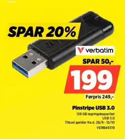 Power Verbatim Pinstripe USB 3.0 tilbud