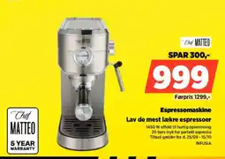 Power Chef Matteo Espressomaskine tilbud