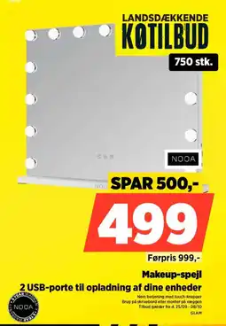 Power Nooa Makeup-spejl tilbud