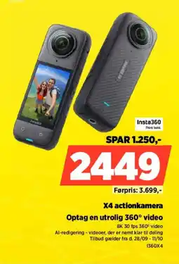 Power Insta360 X4 actionkamera tilbud
