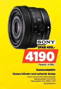 Power Sony Kameraobjektiv tilbud