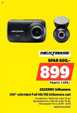 Power Nextbase 222XRWC bilkamera tilbud