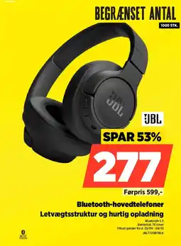 Power JBL Bluetooth-hovedtelefoner tilbud