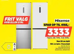 Power Hisense køle-/fryseskab tilbud