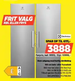 Power Electrolux 186 cm køle- eller fryseskab tilbud