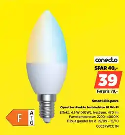 Power conecto smart led-pære tilbud