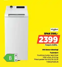 Power Whirlpool Topbetjent tilbud