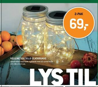 XL-BYG Veliline solcelle glaskrukke tilbud