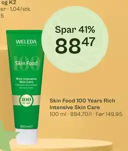 Helsam Skin Food 100 Years Rich Intensive Skin Care, Medlemspris tilbud