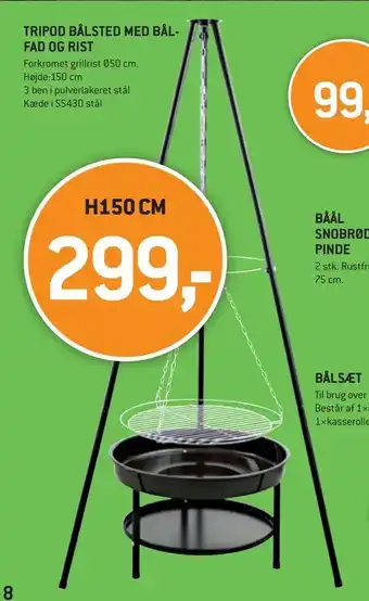 XL-BYG Tripod bålsted med bålfad og rist tilbud