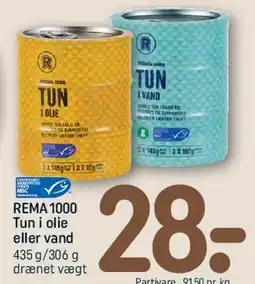 REMA 1000 REMA1000 Tun i olie eller vand tilbud