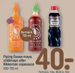REMA 1000 Flying Goose mayo, chilimayo eller Kikkoman sojasauce tilbud