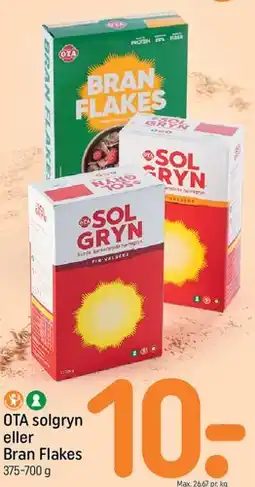 REMA 1000 OTA SolGryn eller Bran Flakes tilbud
