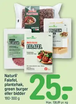 REMA 1000 Naturli' - Falafel, plantehak, green burger eller bider tilbud